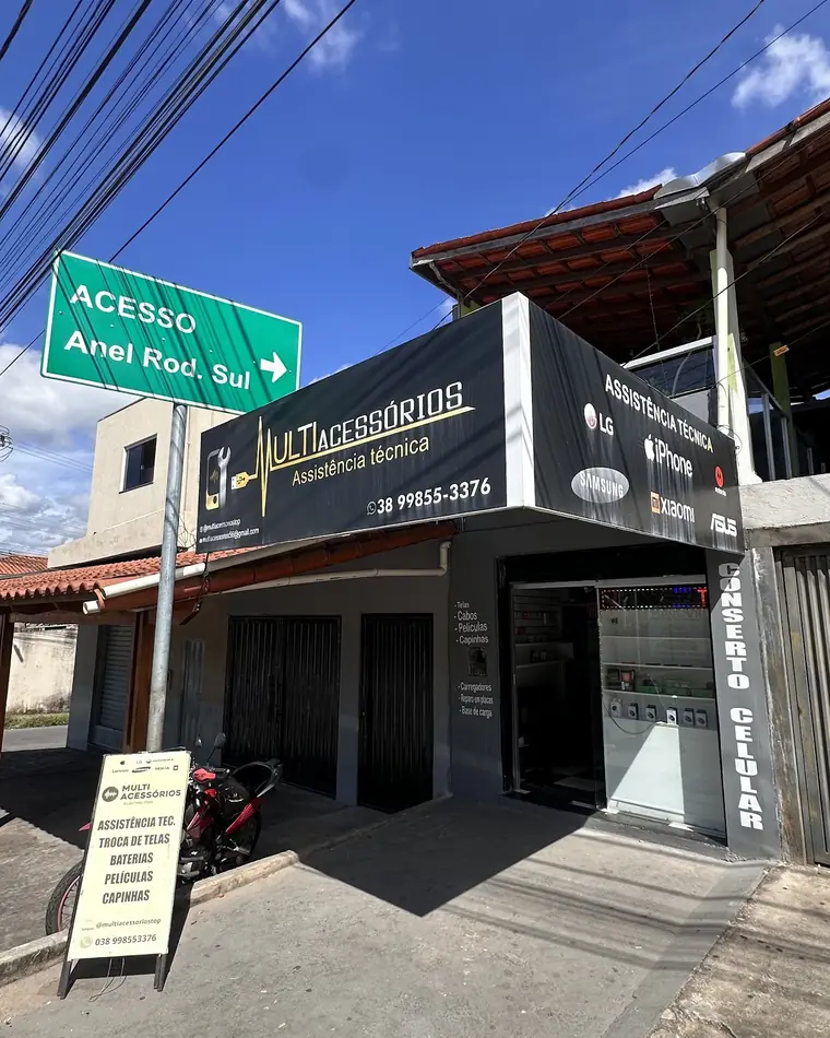 Fachada da Multi Acessórios na Av. Nossa Senhora de Fátima, 1586A, Maracanã, Montes Claros